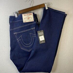 True Religion Rocco Jeans Mens  36x32 SN Skinny No Flap Blue Body Rinse $159 NWT